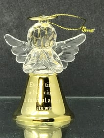 Glass Angel with Metal Bell Skirt