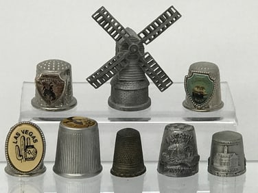 8 Collector Thimbles in Various Metals