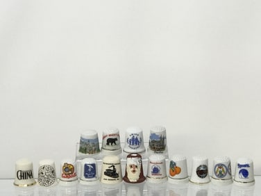 15 Assorted Decorative Thimbles