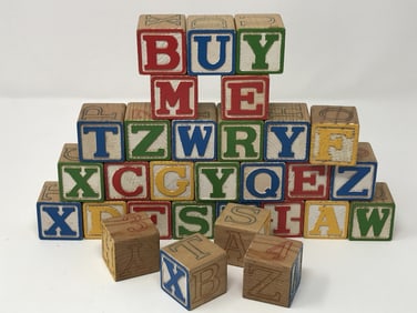 1960's Vintage Playskool Alphabet Wood Blocks
