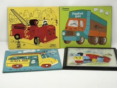 Playskool Wood Puzzels, Lot of 4
