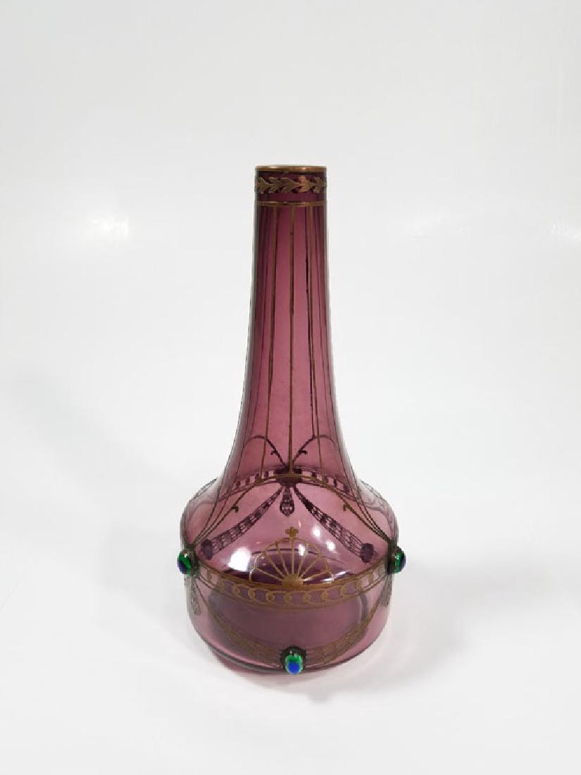 Austrian Art Nouveau Amethyst and Iridescent Vase (1 of 4)