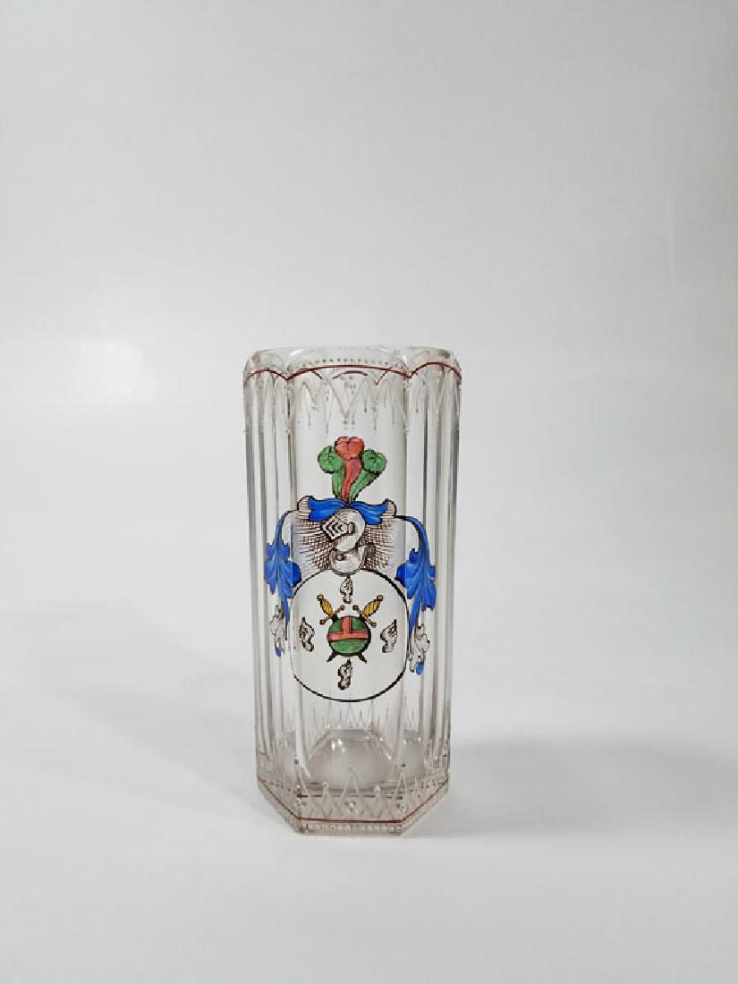 19th c. Bohemian Glass Enamled Crystal Vase (1 of 4)