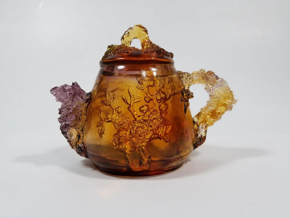 Chinese Peking Glass Teapot (1 of 2)
