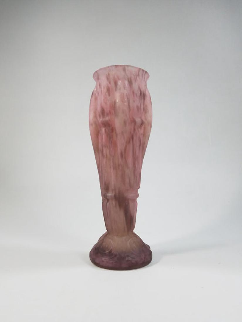 Signed Maud Daum Style Pink French Art Deco Vase (1 of 4)