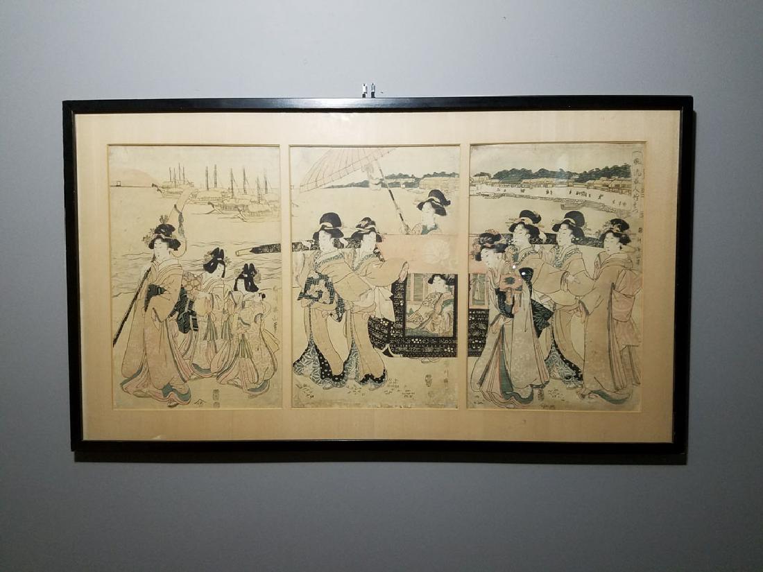 Kikukawa Eizan (1787) Framed Triptych (1 of 6)