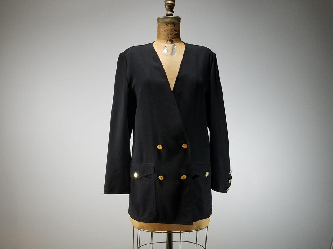 Vintage Chanel Designer Black Jacket w/ Gold (1 of 2)