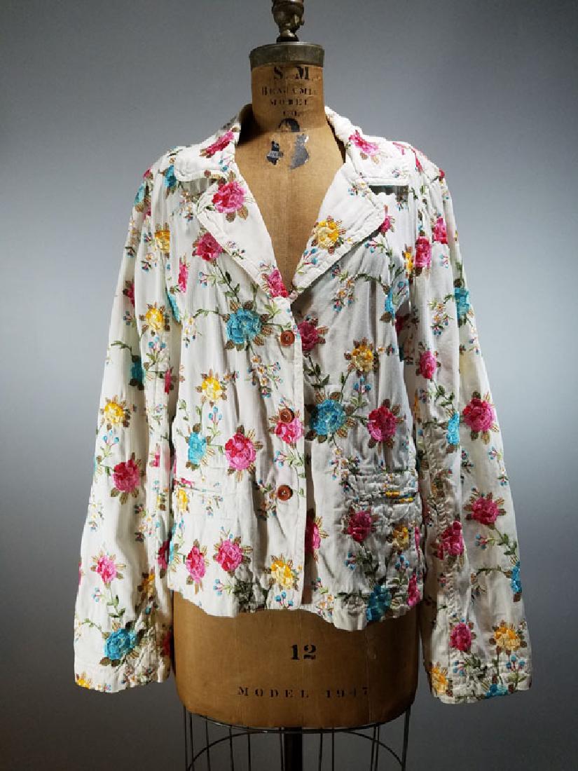 Johnny Was Designer White Embroidered Jacket (1 of 4)