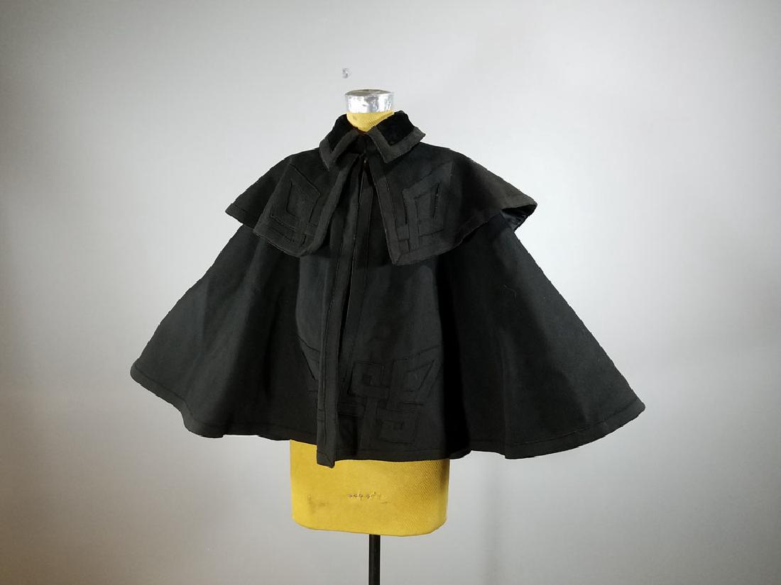 Rare Black Victorian Wool Cape (1 of 4)