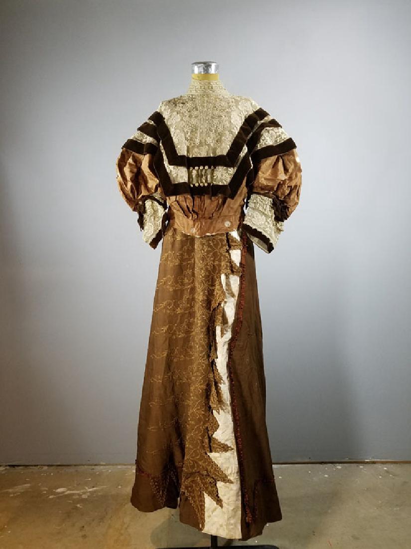 Unusual Brown Polka Dot Victorian Bodice w/ Skirt (1 of 6)