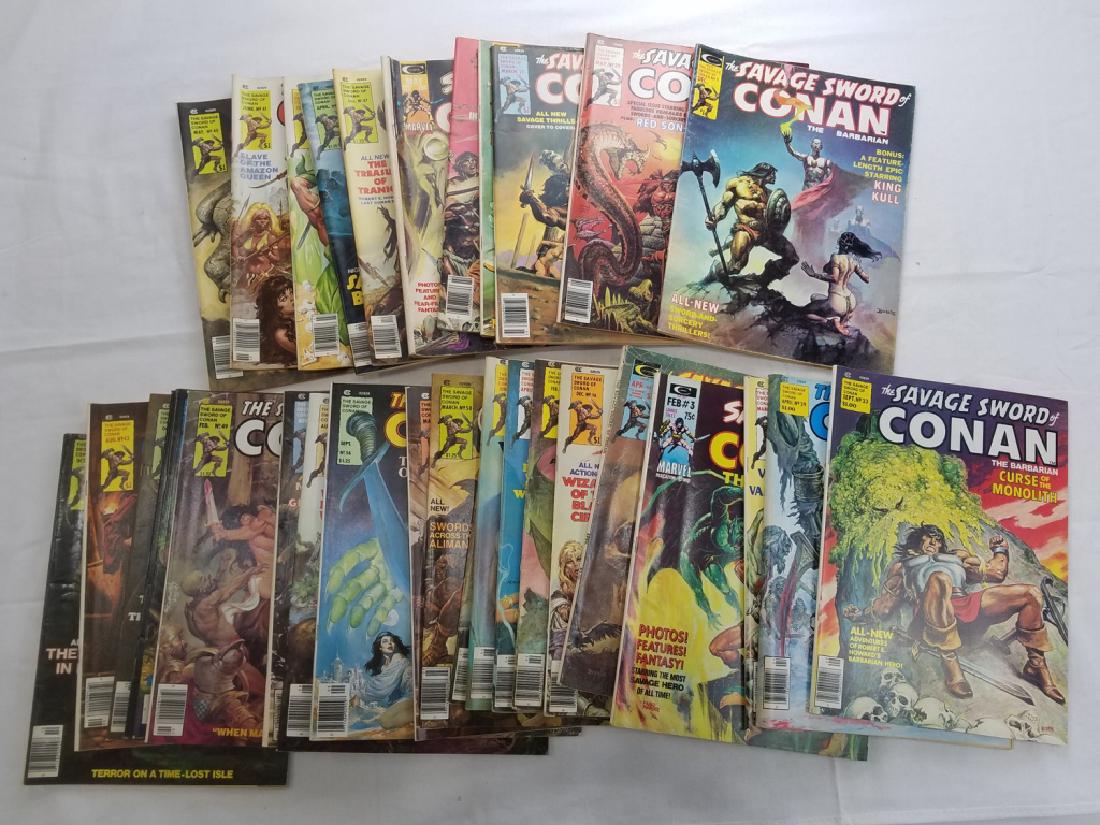 MARVEL SAVAGE SWORD OF CONAN LOT OF 32: VG+/- Condition. Photos represent condition statement. Please see auction description for link to higher resolution photos.