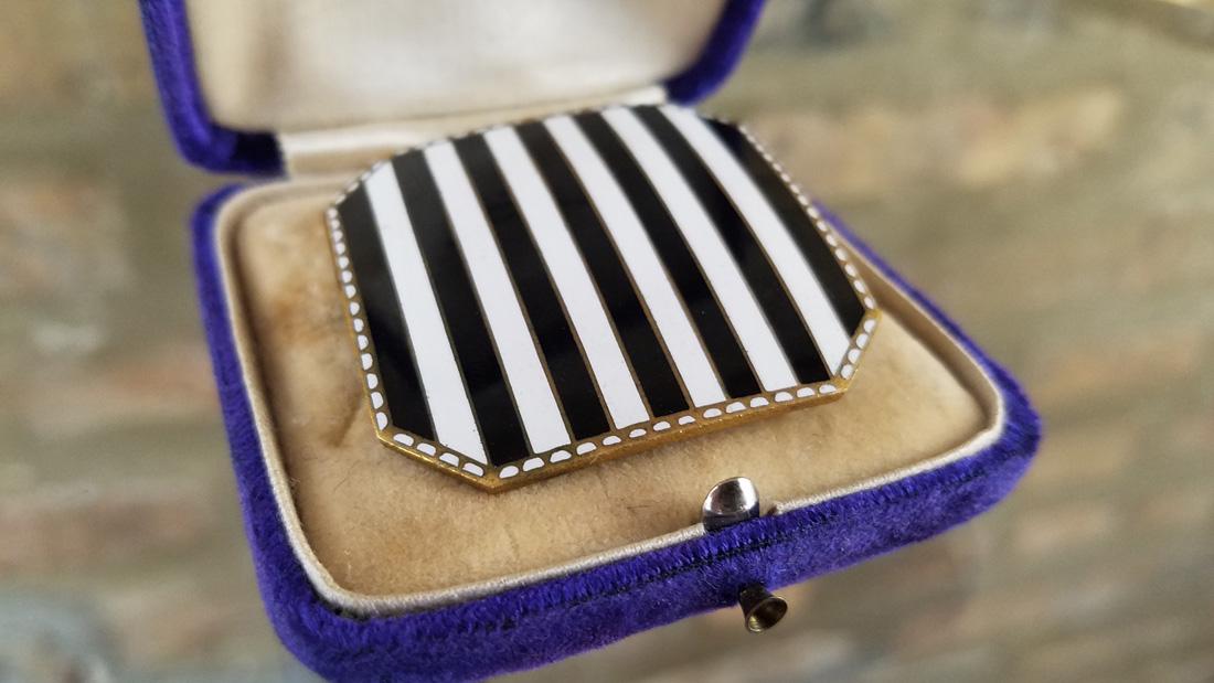 Josef Hoffman Signed Wiener WerkstÃ¤tte Enameled Brooch (1 of 6)