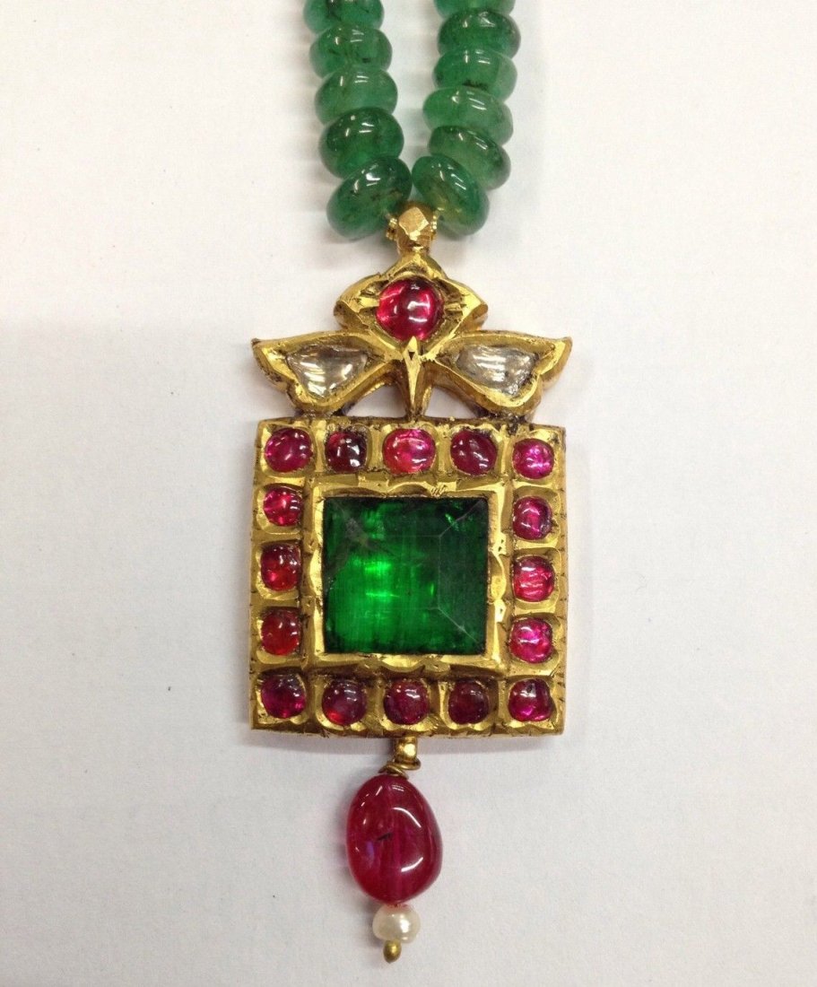 Mughal vintage India 22ct gold/ Precious stone Pendant (1 of 6)