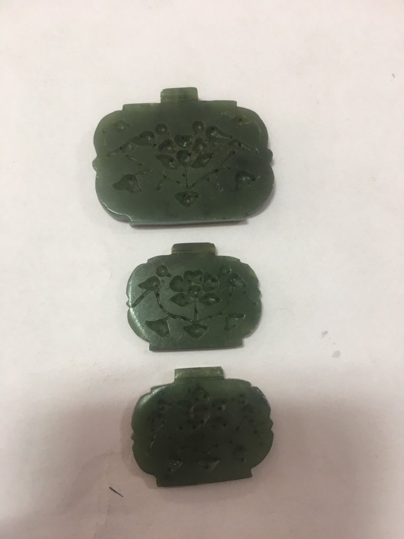 MUGHAL ANTIQUE STYLE 3 JADE PENDANTS, 1850-1899 (1 of 5)