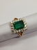 18 Kt yellow Gold Emerald Diamond Ring, 2.92 ctw