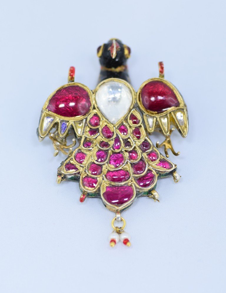 VINTAGE SILVER ENAMEL EAGLE BIRD PENDENT (1 of 6)