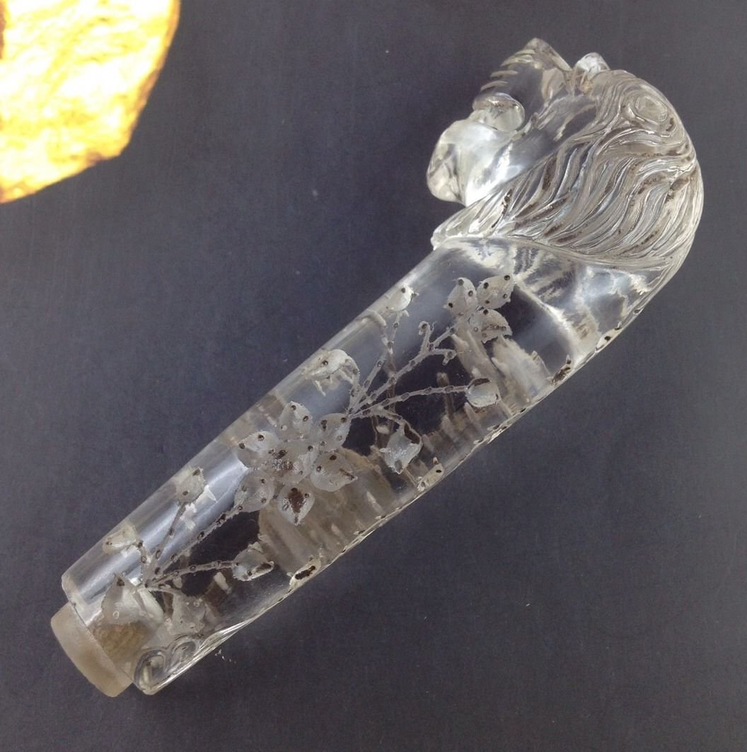 MUGHAL STYLE ROCK CRYSTAL LION HAD DAGGER (1 of 12)