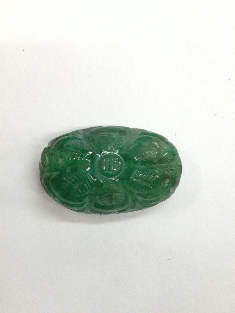 LOOSE STONE 21.40 CTS NATURAL CARVED EMERALD (1 of 6)