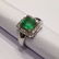 18 Kt Gold with Colombian Emerald and Diamond Ring