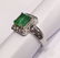 18 Kt Gold with Colombian Emerald and Diamond Ring - 2