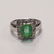 18 Kt Gold with Colombian Emerald and Diamond Ring - 4