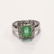 18 Kt Gold with Colombian Emerald and Diamond Ring - 5