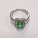 18 Kt Gold with Colombian Emerald and Diamond Ring - 6