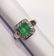 18 Kt Gold with Colombian Emerald and Diamond Ring - 7