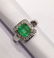 18 Kt Gold with Colombian Emerald and Diamond Ring - 8