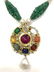 Mughal Style India 22ct gold/ Precious gemstone Pendant