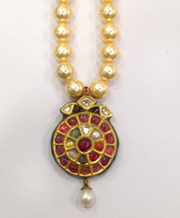 Mughal vintage India 22ct gold/ Precious stone Pendant (1 of 4)