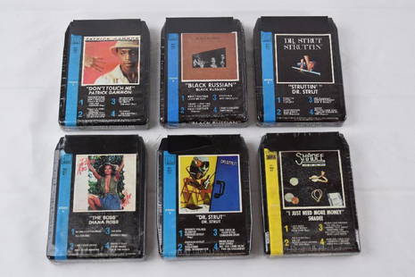 Six Motown / Tamia Artist 8 Track Cassette Cartridge: Six Motown / Tamia Artist 8 Track Cassette Cartridge As Found "Black Russian" Black Russian, "Struttin" Dr. Strut, "The Boss" Diana Ross, "I Just Need More Money" Shadee, "Don't Touch Me" Patrick