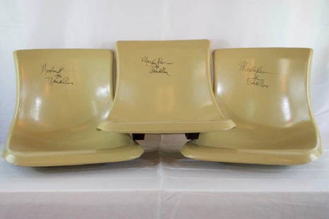 3 Signed Martha Reeves Brunswick Bowling Alley Seats: Three Vintage Brunswick KT2 Bowling Alley Seats Signed "Martha Reeves Vandellas" From Basement Bowling Alley - Motown Mansion, 918 West Boston Blvd. Detroit Michigan 48202. 26"x19" Each. 23