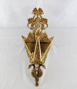 Solid Brass Antique Lighted Wall Sconce: Solid Brass Antique Wall Sconce, Lighted. From the Property at 918 W. Boston Blvd. Detroit MI 48202 8.8 Pounds. 26"x10" As Found.