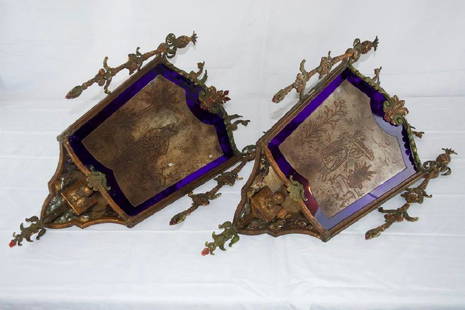 Lot of 2 Antique Wall Sconces, Lighted.: Lot of 2 Antique Wall Sconces, Lighted. From the Property at 918 W. Boston Blvd. Detroit MI 48202 8.8 Pounds Each. 27"x13" Each As Found