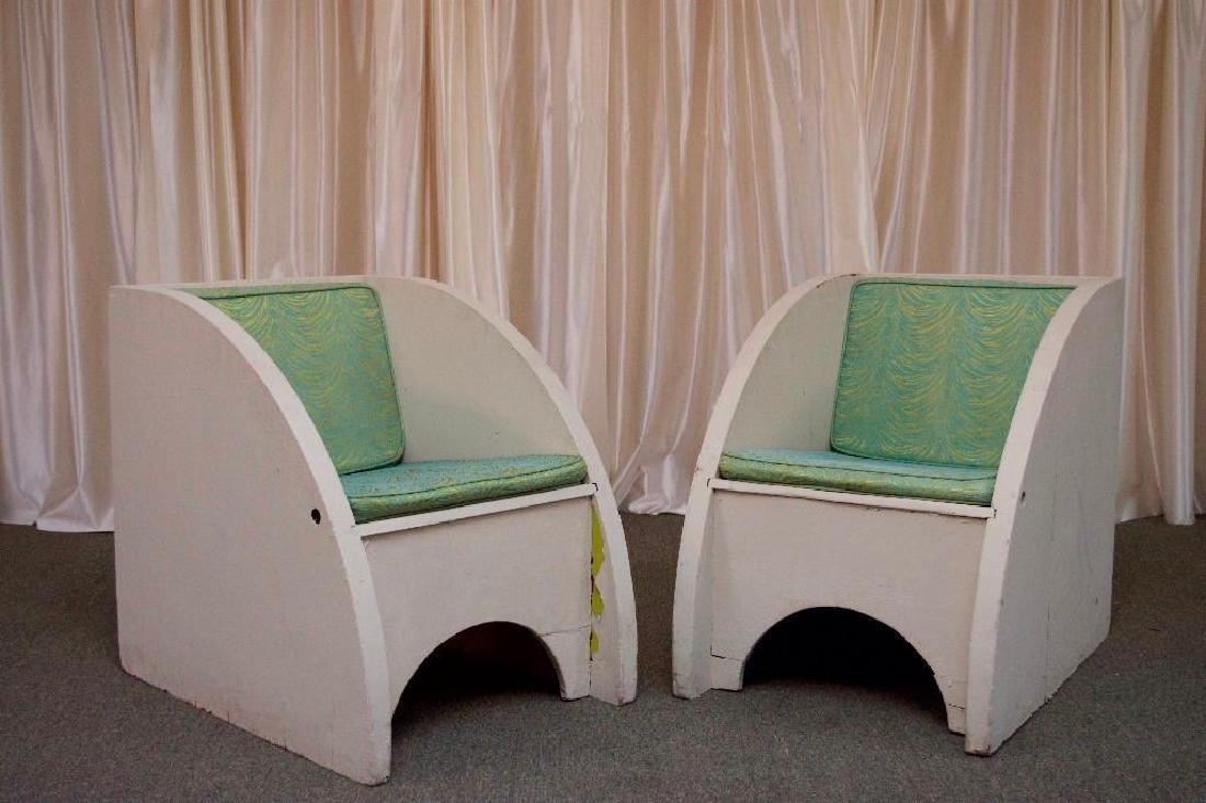 Pair of Vintage 1960s Wooden Arched Chairs (1 of 4)