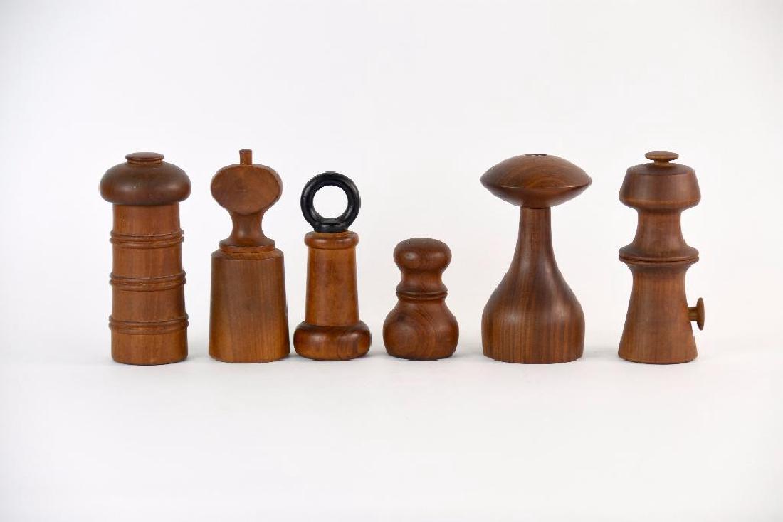 Lot of Six Danish Pepper Mills / Shakers (1 of 6)