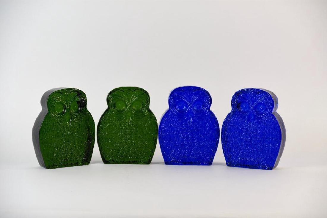 Lot of Two Blenko Owl Blookends By Joel Myers (1 of 5)