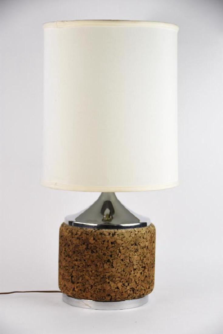 Cork and Chrome Table Lamp (1 of 5)