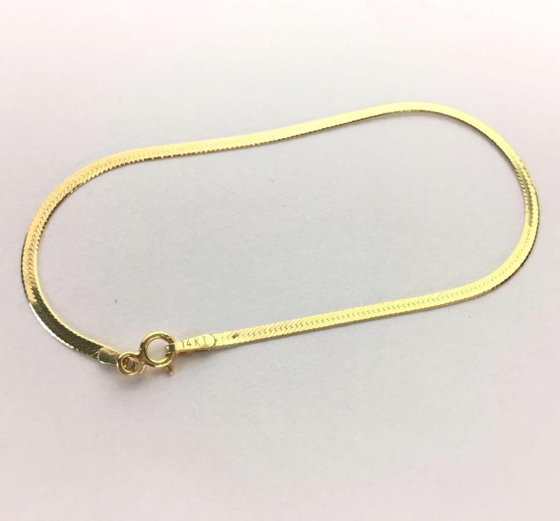 14k Yellow Gold Herringbone Bracelet