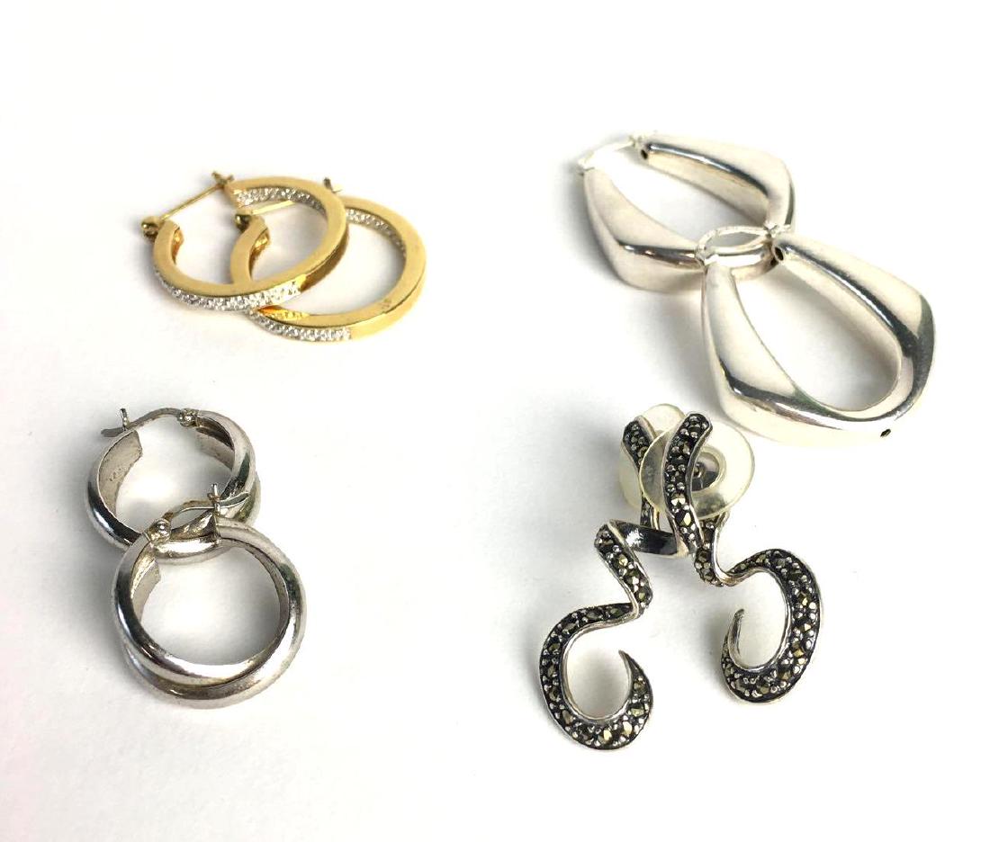 Lot of 4 Sterling Silver Earring Pairs (1 of 9)