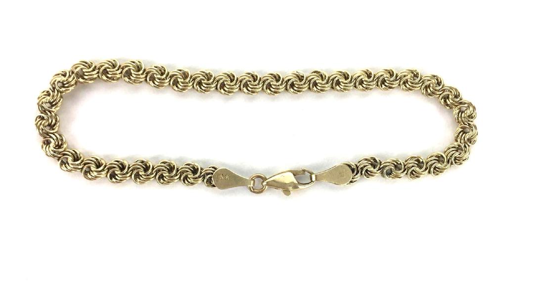 14k Gold Rope Chain Bracelet (1 of 3)