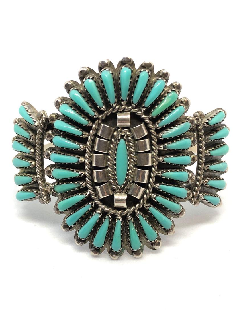 Lot of One Sterling Silver and Turquoise Cuff Bracelet (1 of 2)