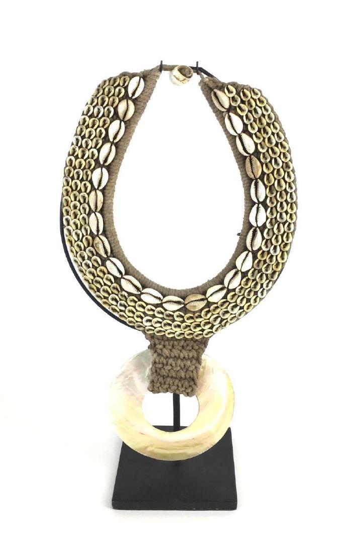 Braided Pacific Islander Statement Necklace with Stand (1 of 2)