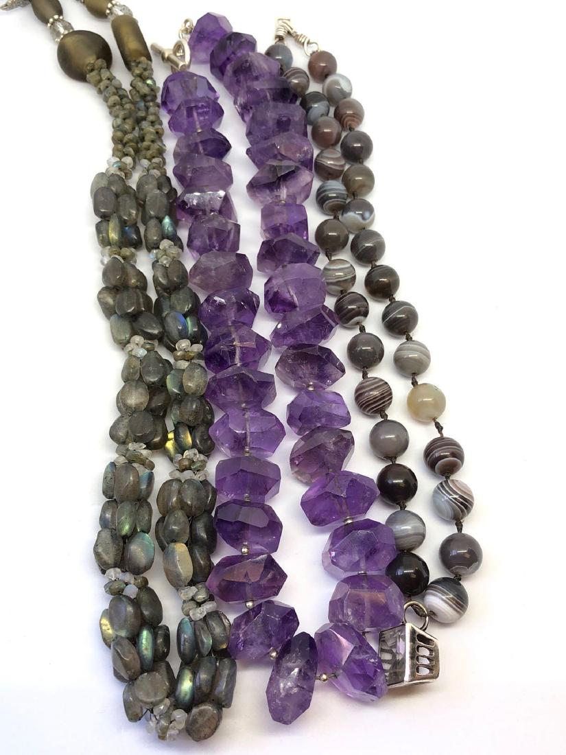 Three Necklaces, Amethyst, Purple Malachite, (1 of 1)