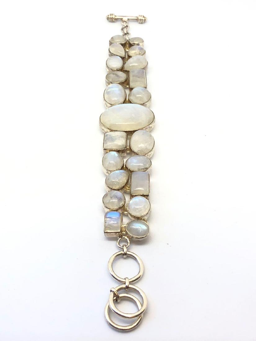 Lot of One Sterling Silver and Moonstones Bracelet with (1 of 3)