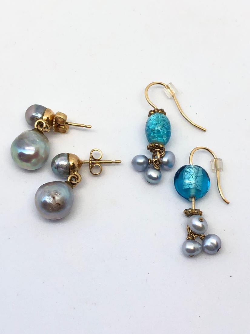 Lot of Two Pair Genuine Pearl Earrings (1 of 2)