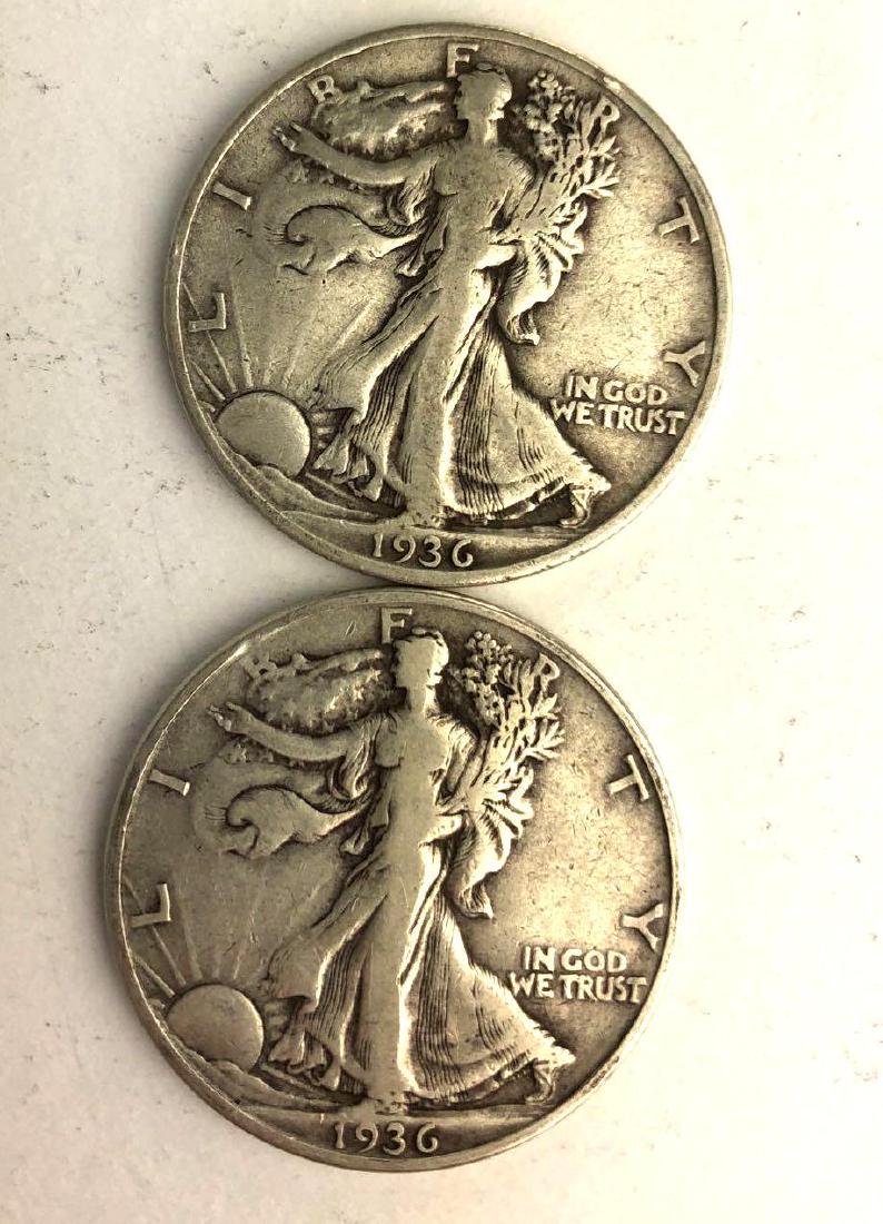 Lot of Two 1936 Walking Liberty Half Dollars (1 of 3)