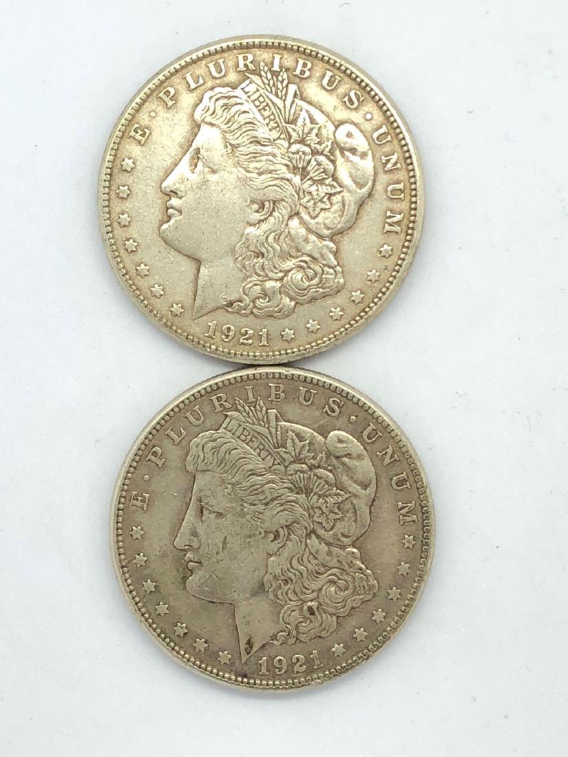 Lot Of Two 1921 Morgan Silver Dollar Coins S-Mint (1 of 2)