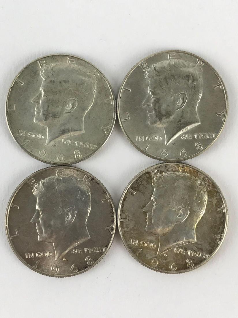 Lot Of Four 1968 Kennedy Half Dollar Coins (1 of 3)